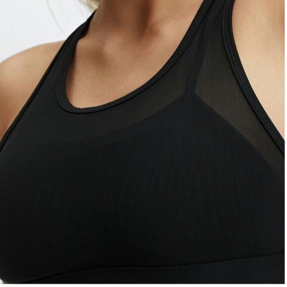 NWT 90 degrees by reflex sports bra black partial back zip Size Large - Picture 2 of 8